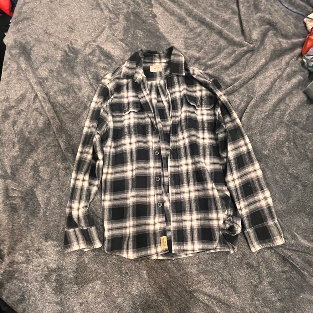 Camo Black and White Plaid Shirt